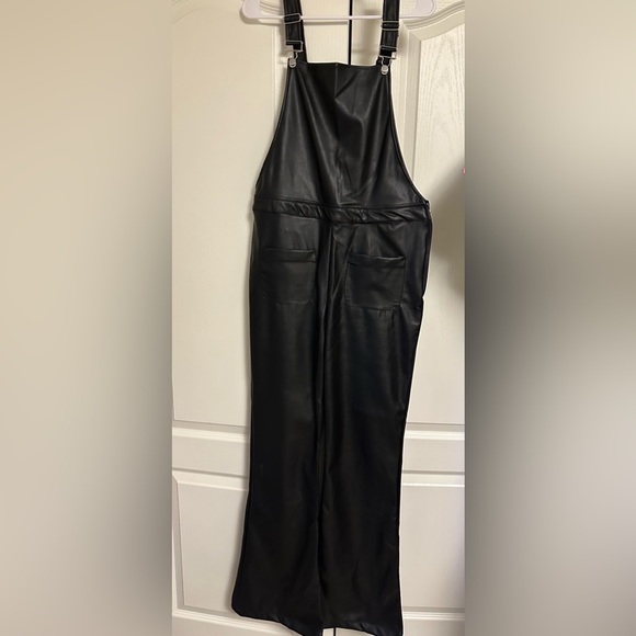 LEFTIES NWT Vegan Leather Salopette - Picture 1 of 6